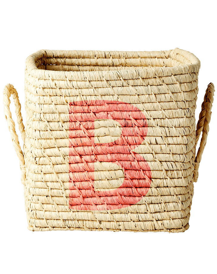 Raffia-Korb SQUARE – LETTER B