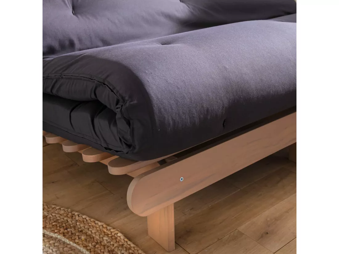 Matelas futon coeur en mousse à mémoire de forme, anthracite 180x200
