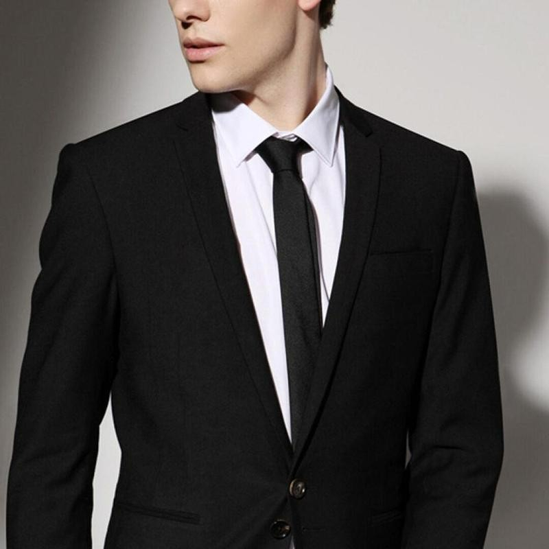 Vorgebundene Anzugs Krawatte Fashion Accessoire Verstellbare Herren Krawatte mit Reissverschluss - Schwarz