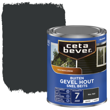 CetaBever Snelbeits Gevel & Kozijn zijdemat dekkend RAL 7021 zwartgrijs 750 ml