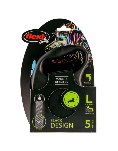 Flexi Black Design Tape L 5 m - Hondenriem