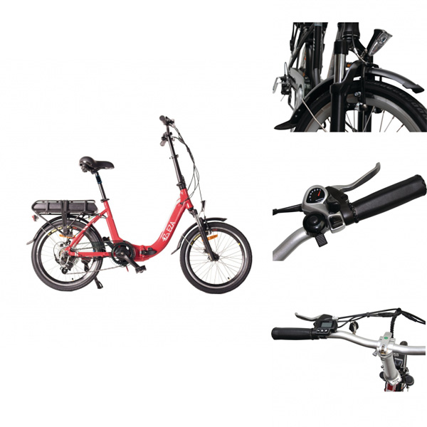 Vélo à assistance électrique pliable 20'' 13Ah EZA Rouge