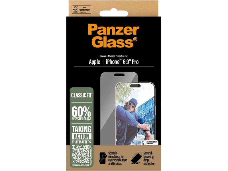 Panzerglass Displayschutz Classic Fit iPhone 16 Pro Max Display-Schutzfolie für das Apple iPhone 16 Pro Max