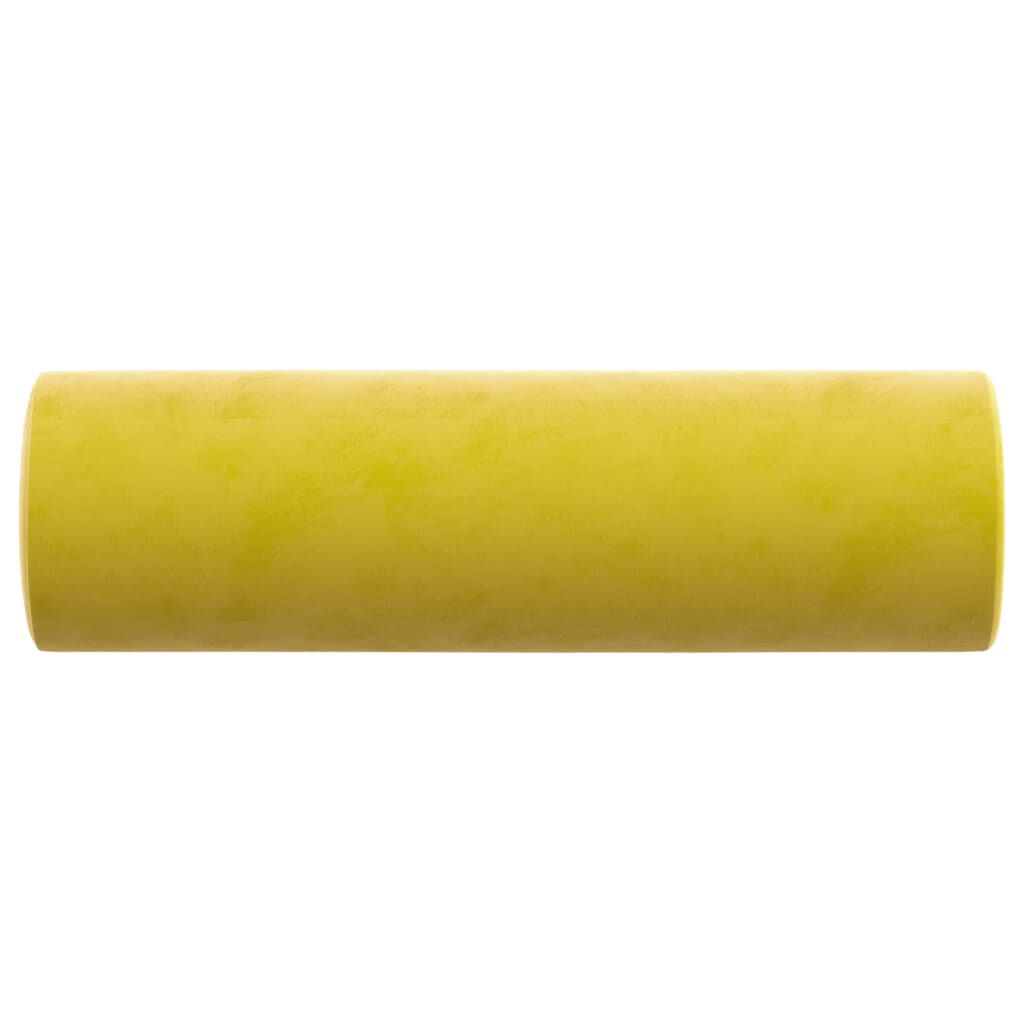 vidaXL Sierkussens, 2 stuks, Geel, Ø15x50 cm, Fluweel