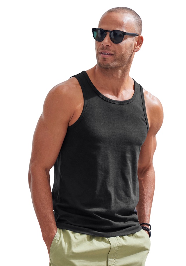 John Devin Tanktop, 2 Stk. in schöner Melange-Optik