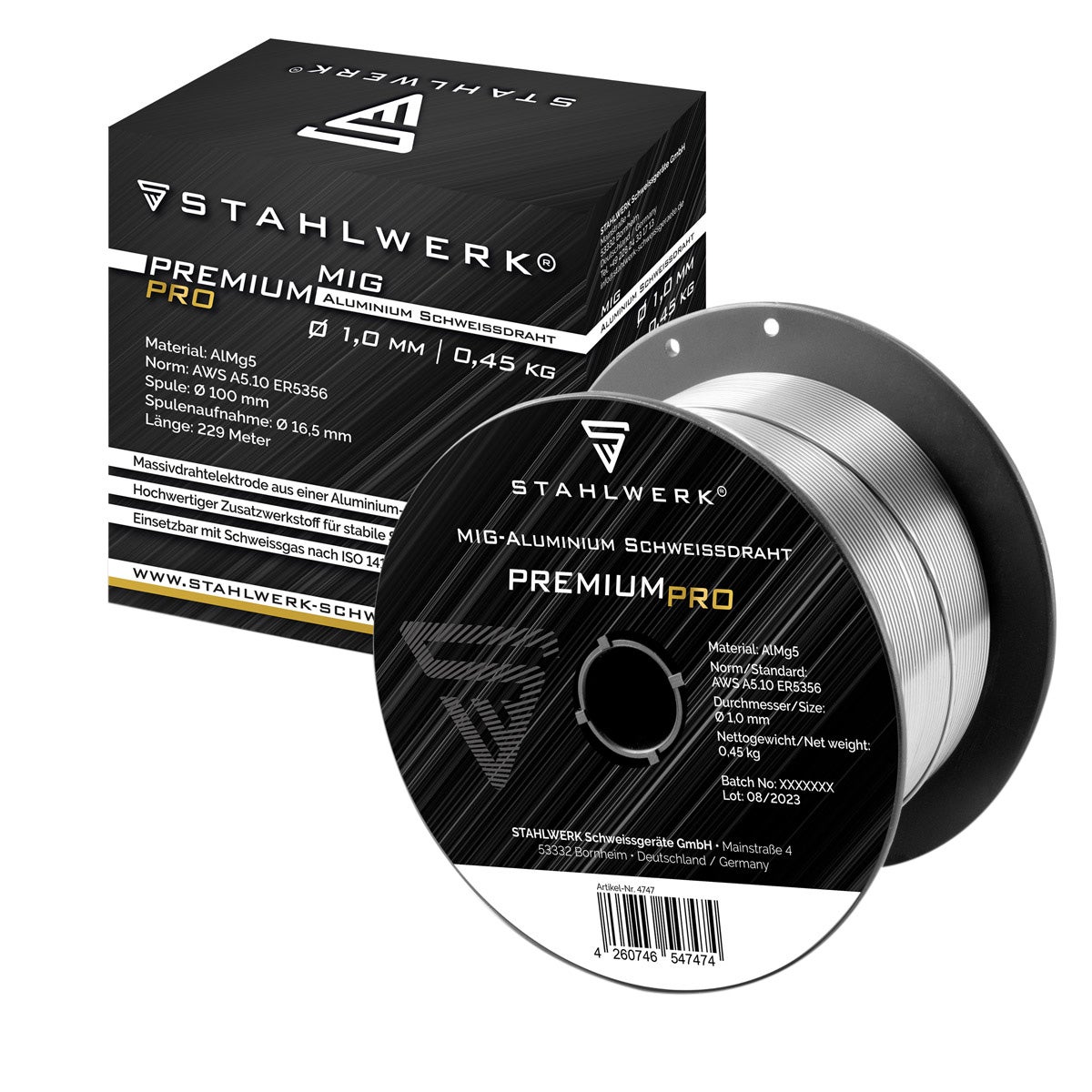 STAHLWERK lasdraad MIG MAG aluminium ER5356 AlMg5 1,0 mm 0,45 kg draadrol
