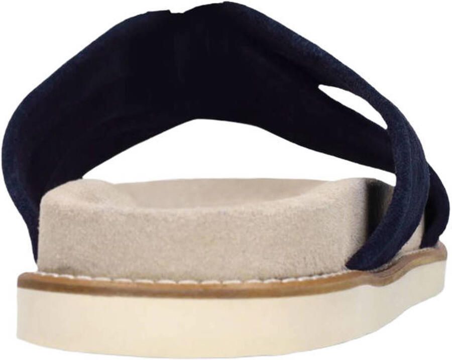 Manfield Heren Blauwe suède slippers