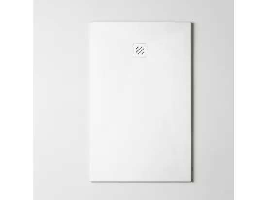 Receveur de Douche Extraplat MINIMO - 100x160x2,6cm - Texture Ardoise Blanc - Résine Minérale - RÉSIGRÈS