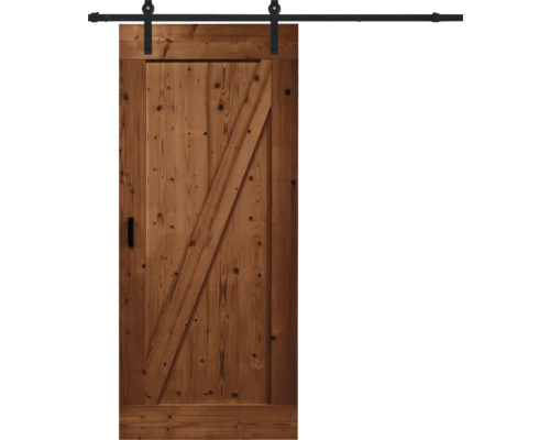 Pertura schuifdeur complete set Yorick Z-Brace Vintage bruin 950x2150 mm incl. looprail met rol, krukset