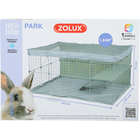 Habitat modulable Neolife pour lapin à assembler 140x105x70 cm