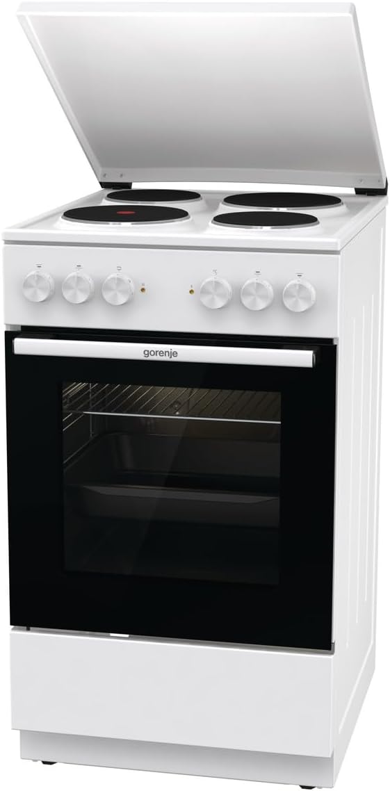 Gorenje GE5A23WH Standherd, 74 Liter, PerfectGrill, Pizza Mode 300°C, AquaClean, Made in Europe, weiß