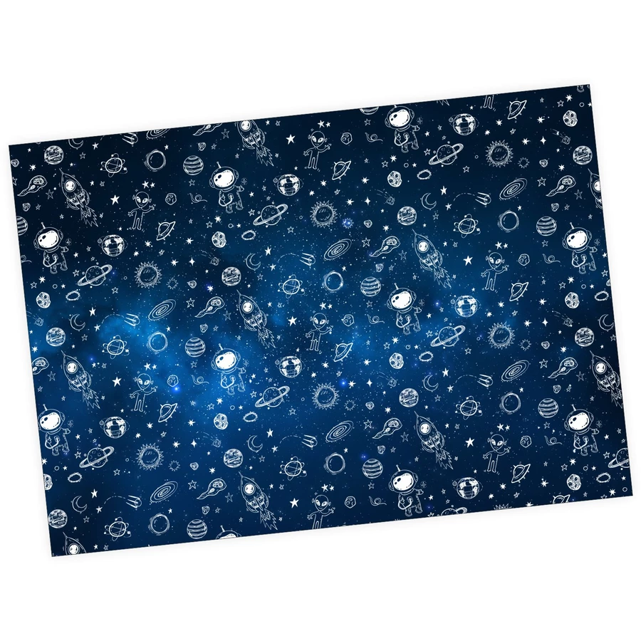 Nikima Geschenkpapier 5 Bögen Weltall Weltraum – 1,60€qm Größe: - 84,1 x 59,4 cm bunt