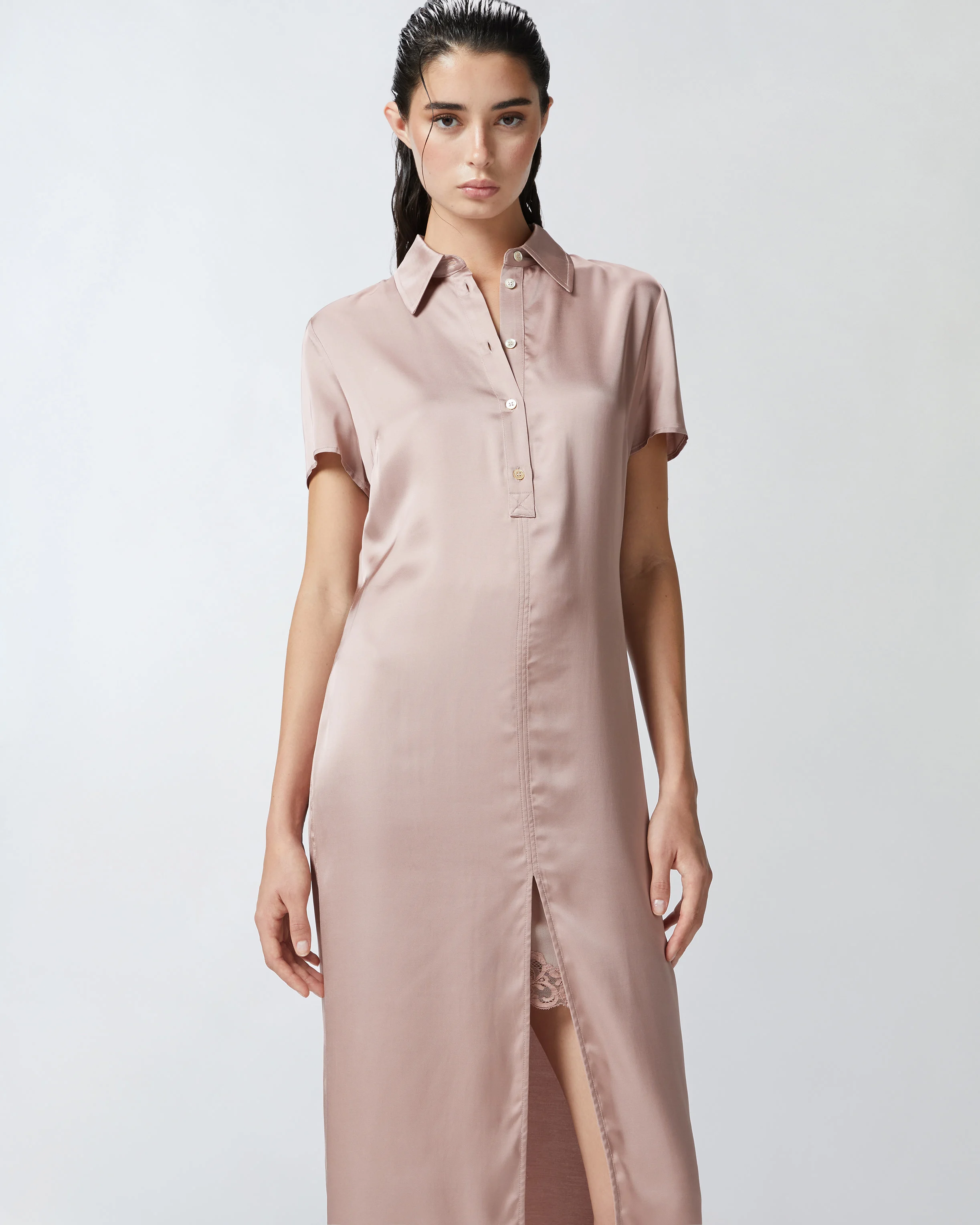 Robe polo midi | Rose