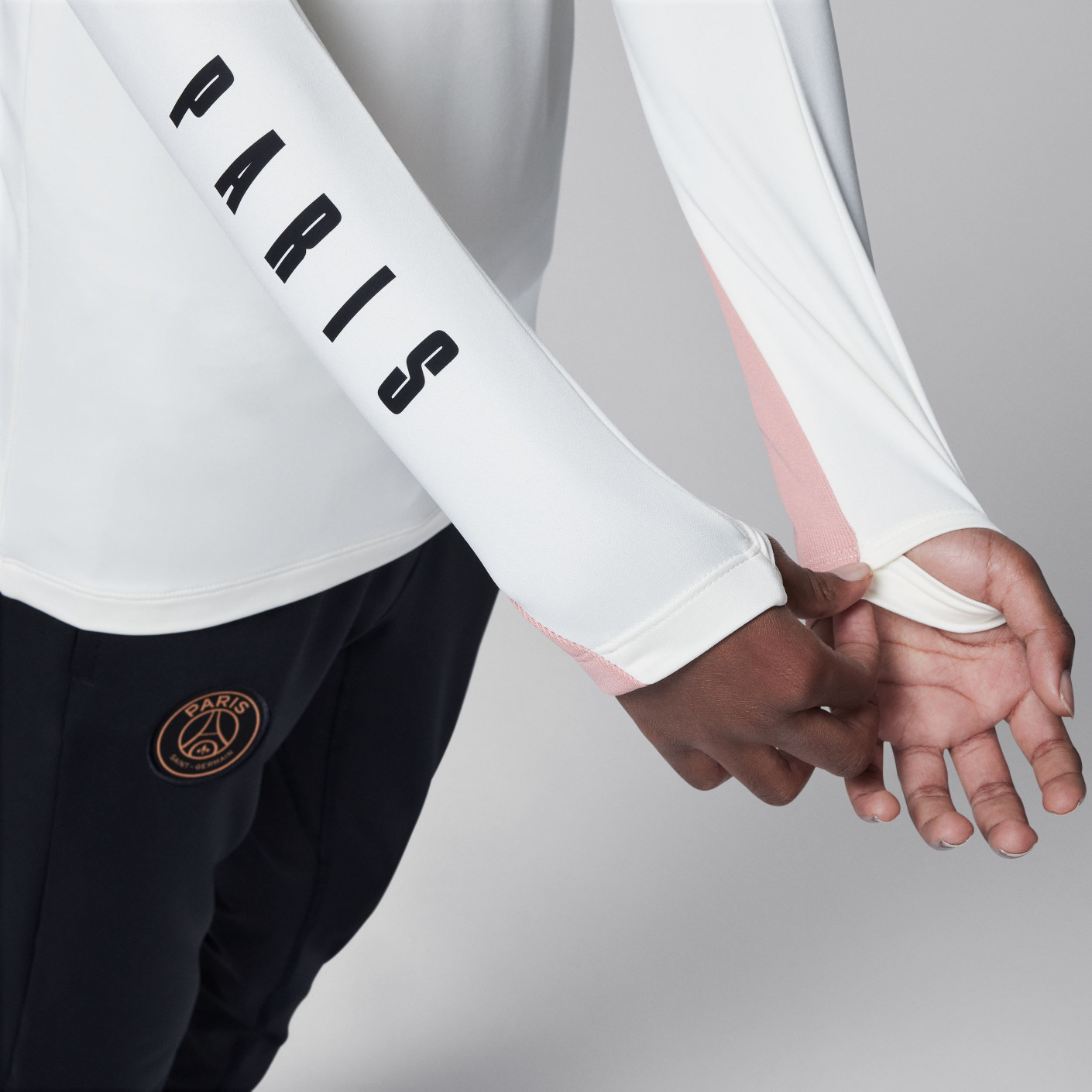 Nike Paris Saint-Germain x Jordan Strike Trainingspak 1/4-Zip 2024-2025 Kids Gebroken Wit Zwart Roze