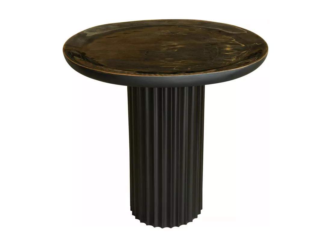 Now's Home - Table D'appoint En Bois De Manguier Et Pied En Metal Noir
