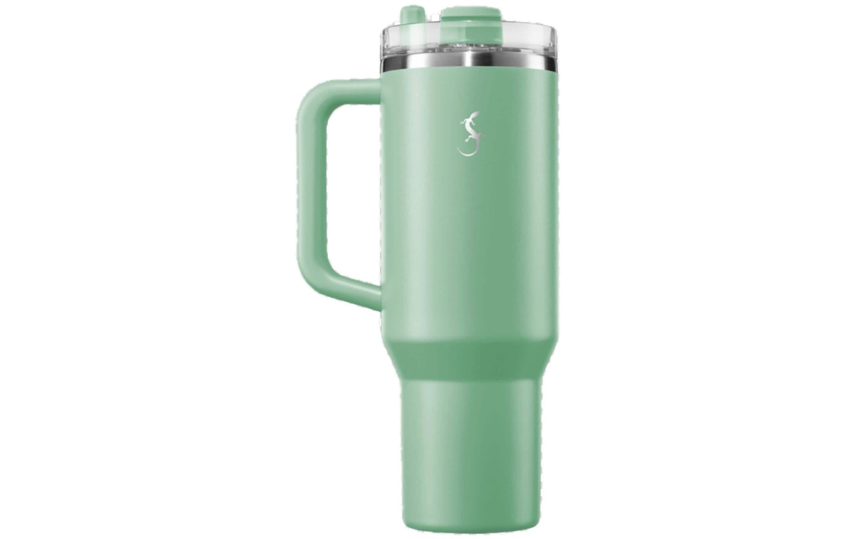 Thermobecher Big Cup 1200 ml, GrünSchwarz, 1.2 l, 8h warm/12h kalt, auslaufsicher, integr. Trinkhalm aus Premium-Silikon