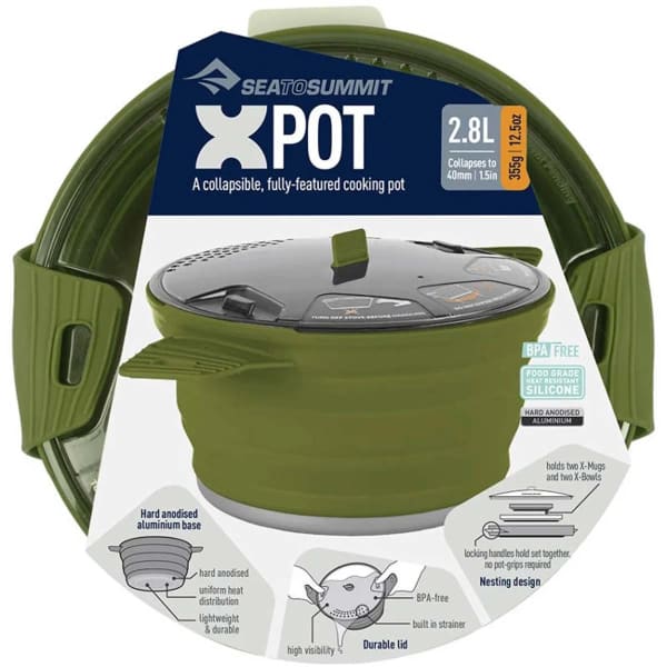 Popote randonnée SEA TO SUMMIT X-POT MEDIUM 2.8L OLIVE