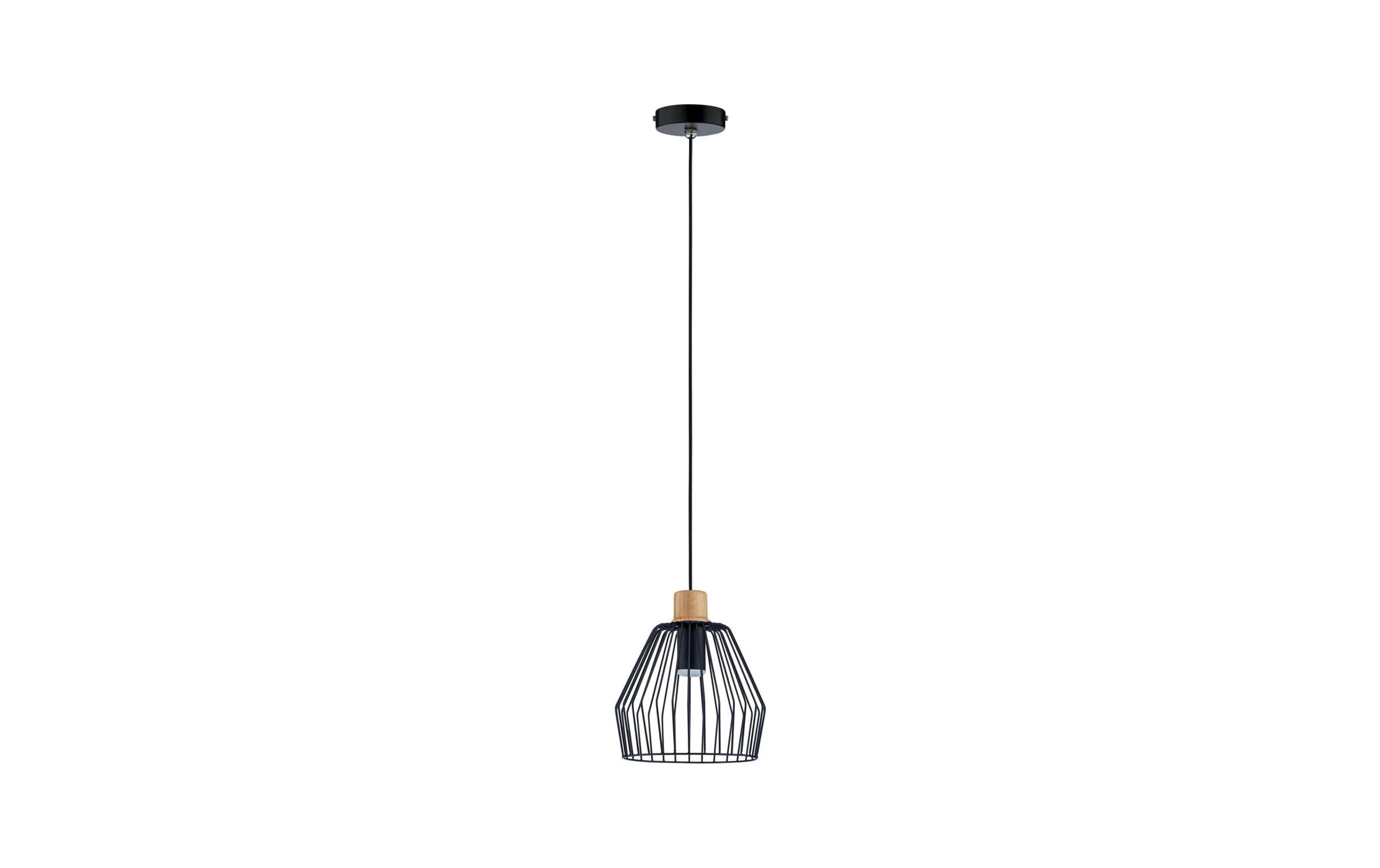 Badezimmerleuchte CAMEO, 1x E27Pendelleuchte aus Metall und Holz mit IP44