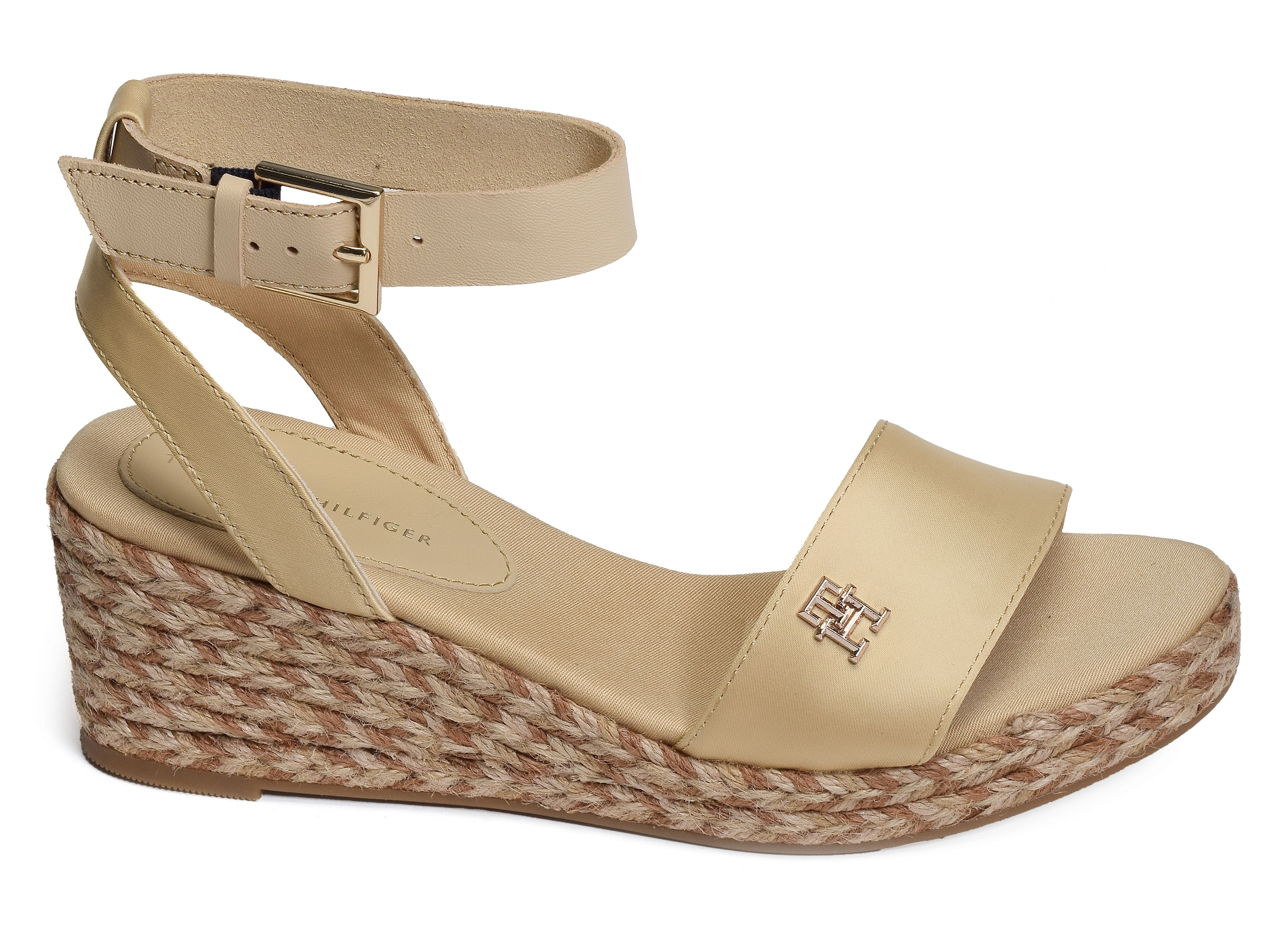 Colorful wedge satin sandal 7913 beige