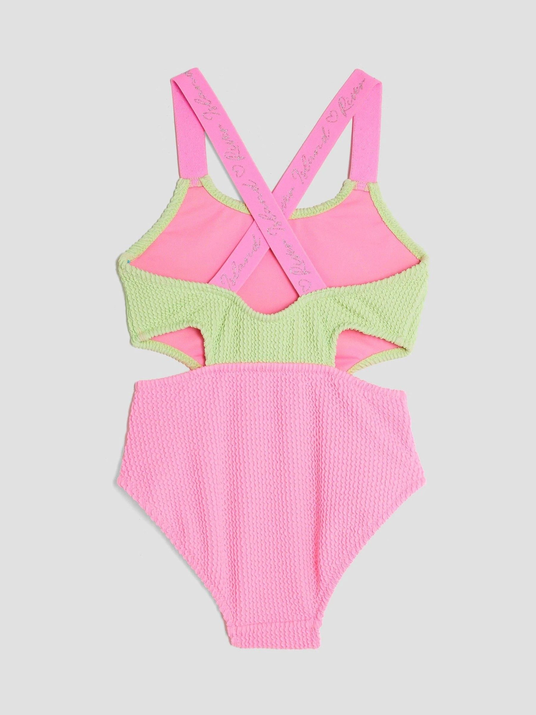 River Island meisjesbadpak met elastische kleurblokken