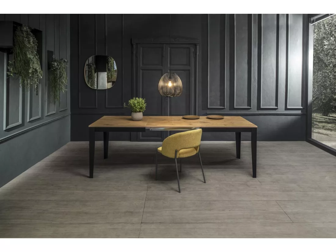 Big Table extensible (130/290 x 80 cm) en Mélamine Noir