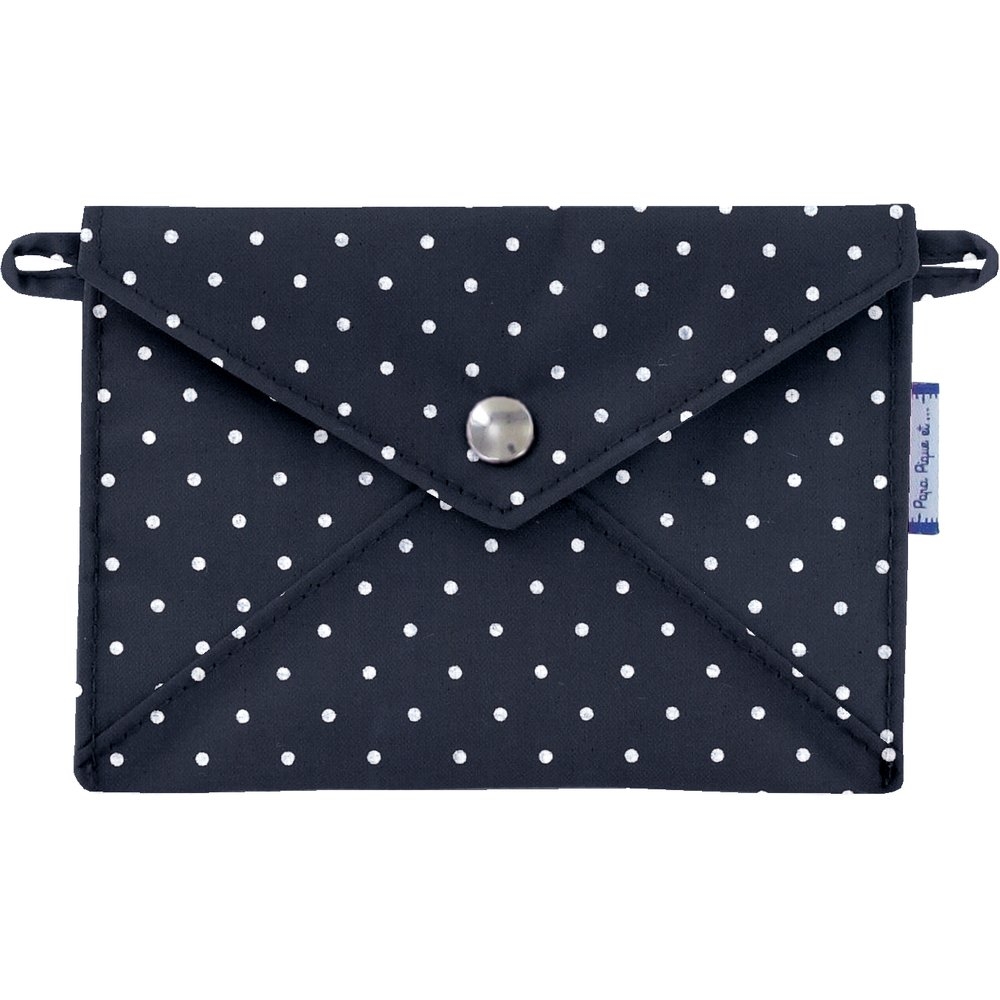Petite Pochette Enveloppe Pois Marine