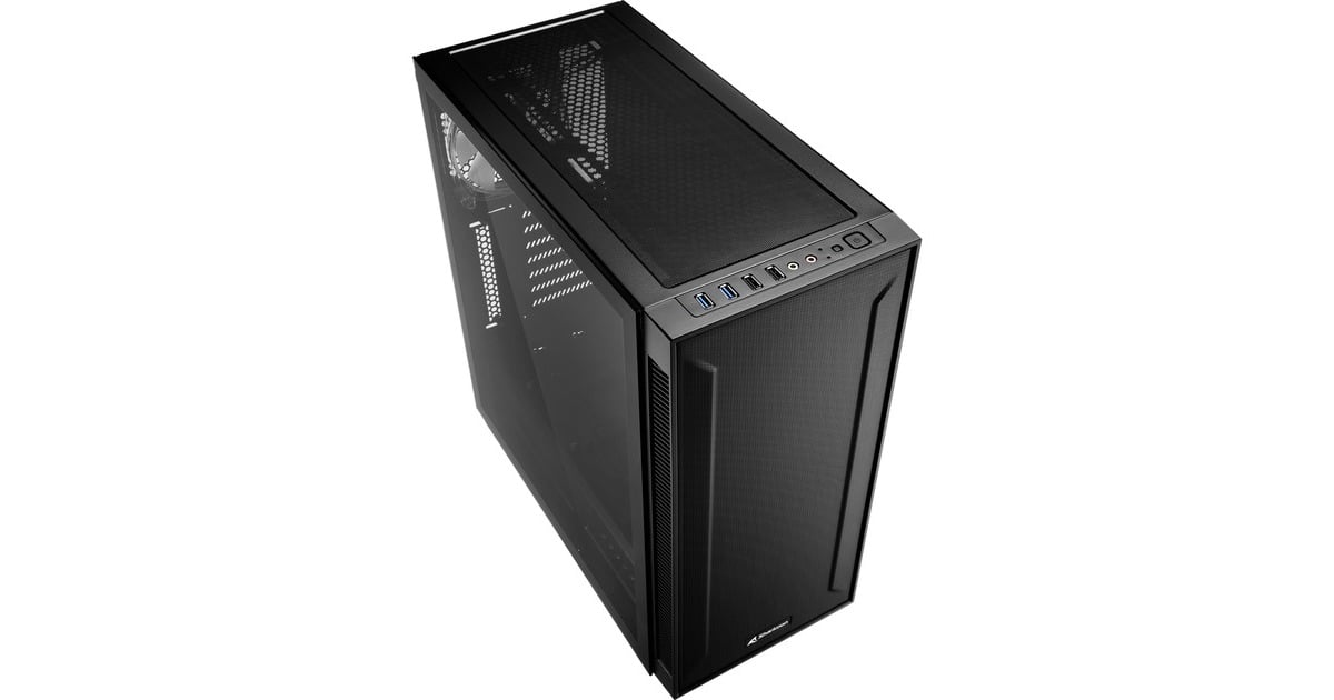 SharkoonTG6M RGB midi tower behuizing  (Zwart | 4x USB-A | RGB | Window)