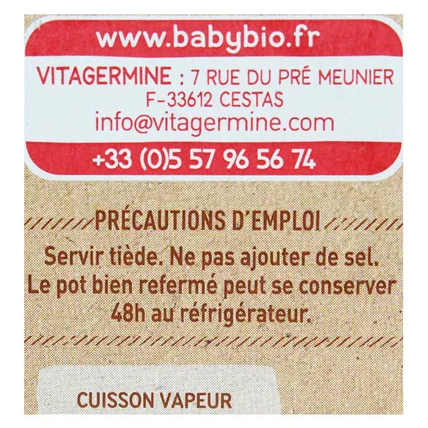 Babybio Legumes Orgânicos em Vaso de Abóbora +4 meses Pacote com 2 x 130g