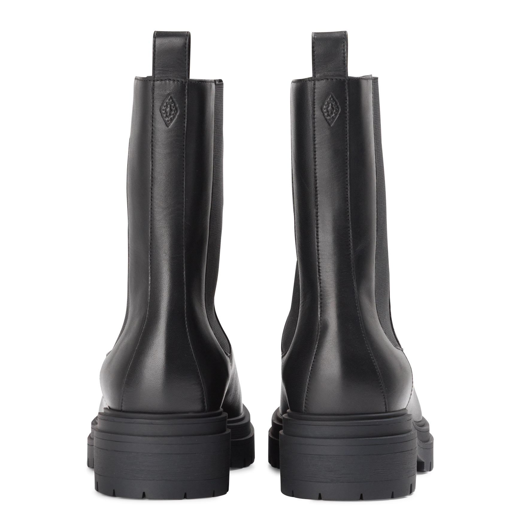 CODA - Bottines bout rond en cuir semelle gomme | Noir