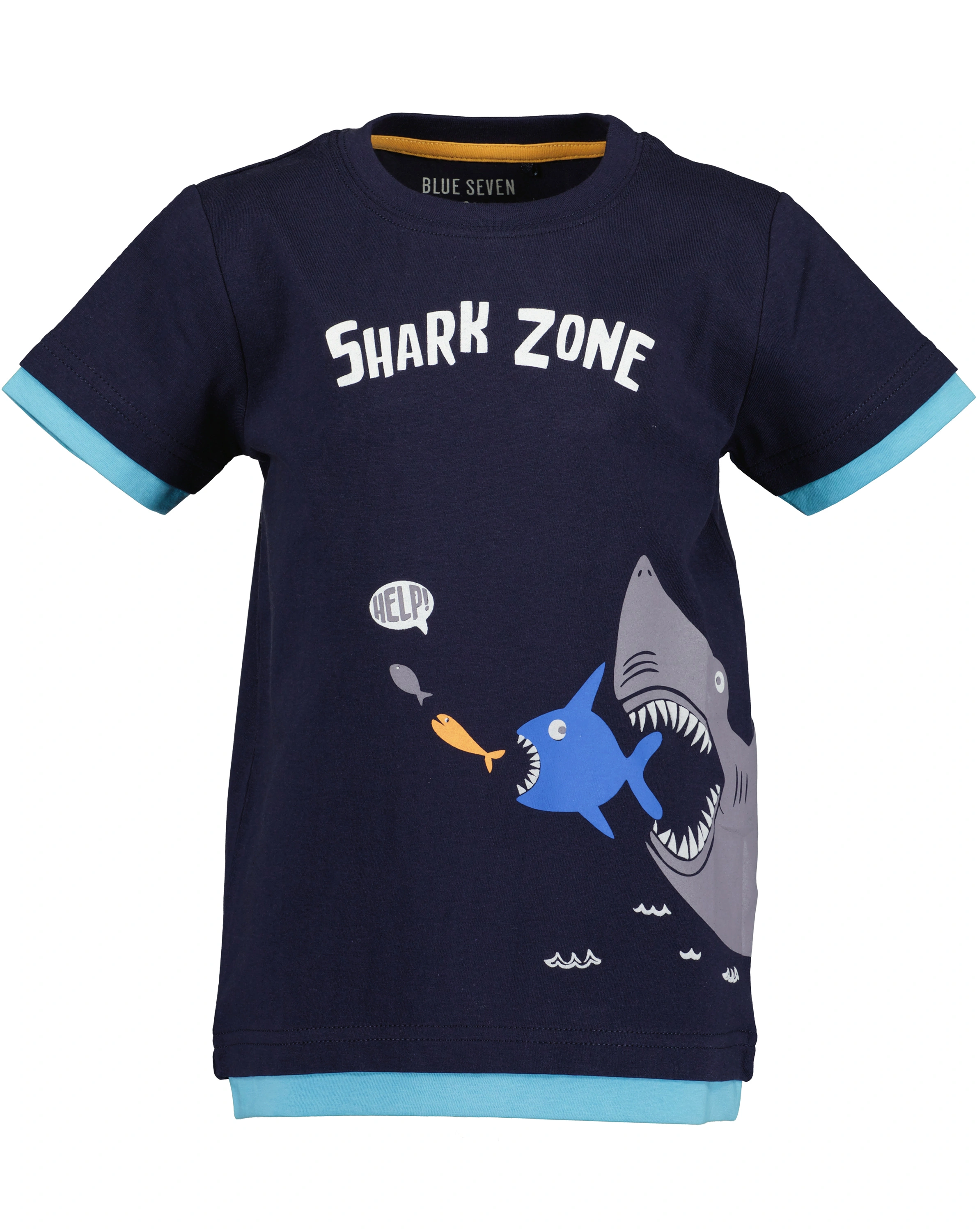 T-Shirt SHARK ZONE - HELP in nachtblau