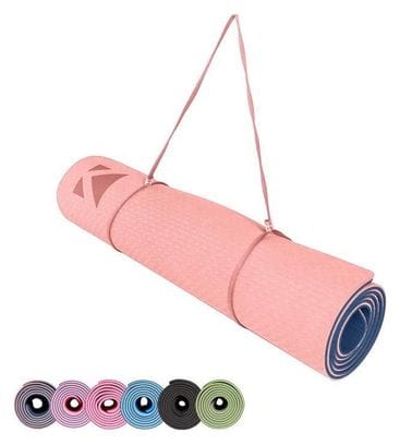 Tapis de Yoga Tapis de Sport Tapis Fitness avec Un Sangle 183 x 61 x 0 6 cm Rose marine