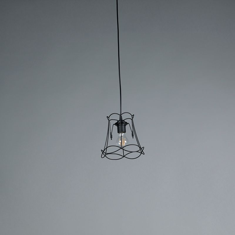Retro hanglamp zwart 20 cm - Granny Frame