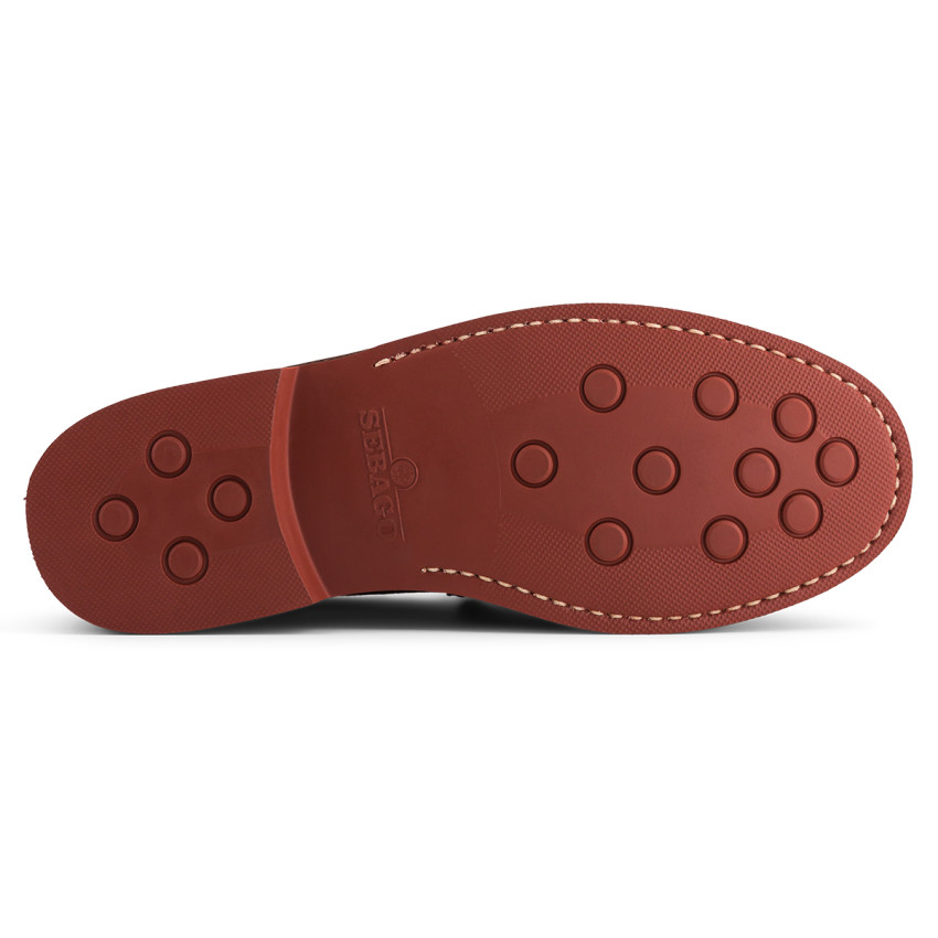 RYAN SUEDE POLARIS DK BROWN - RED CHILY PEPPER MOCASSIN-Mocassin pour homme en suede