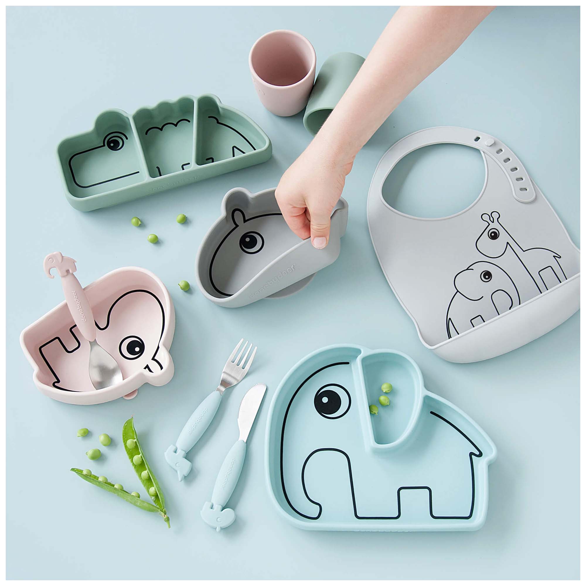 Done By Deer Silicone Stick&Stay snackplate Croco - bakjes & kommen - Pr