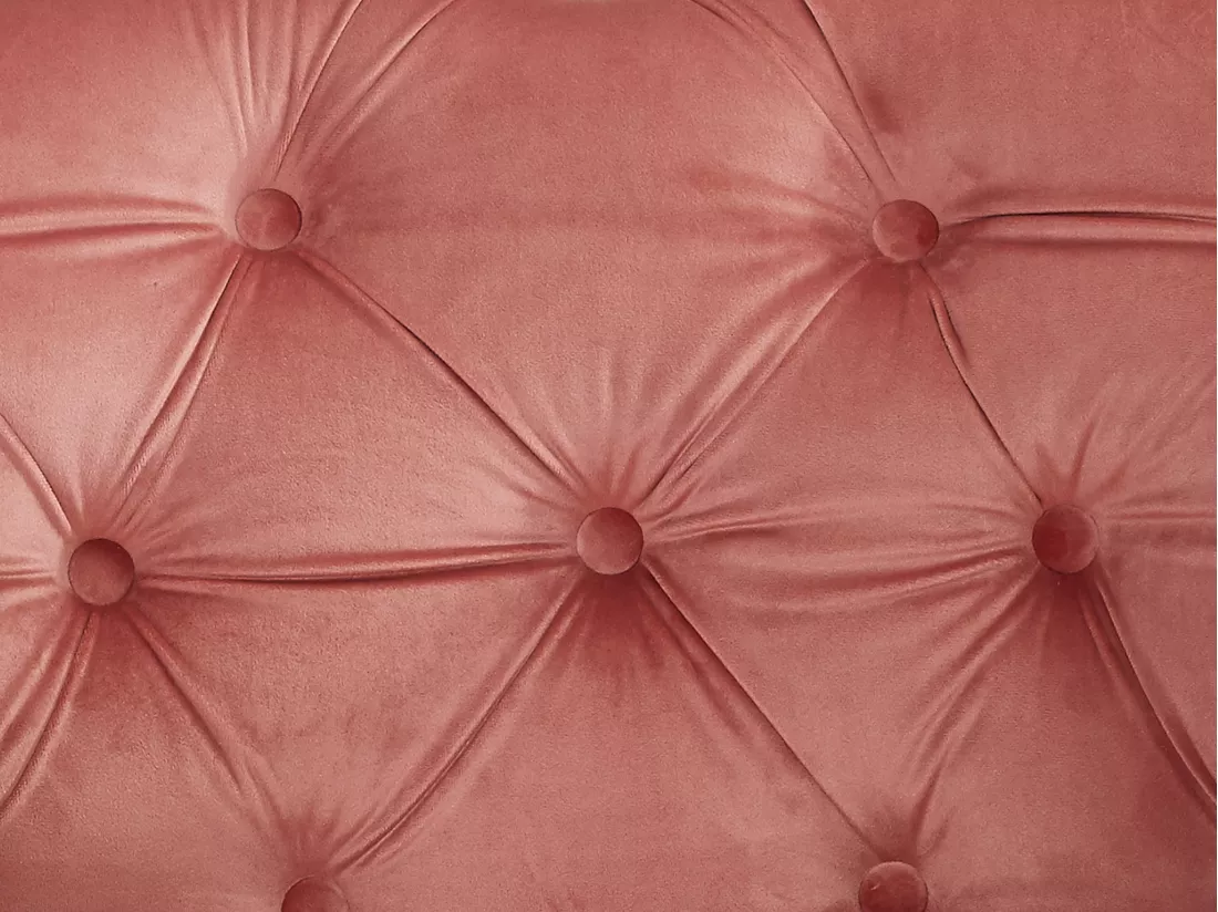 Lot de 2 Fauteuils CHESTERFIELD - Velours rose pastel