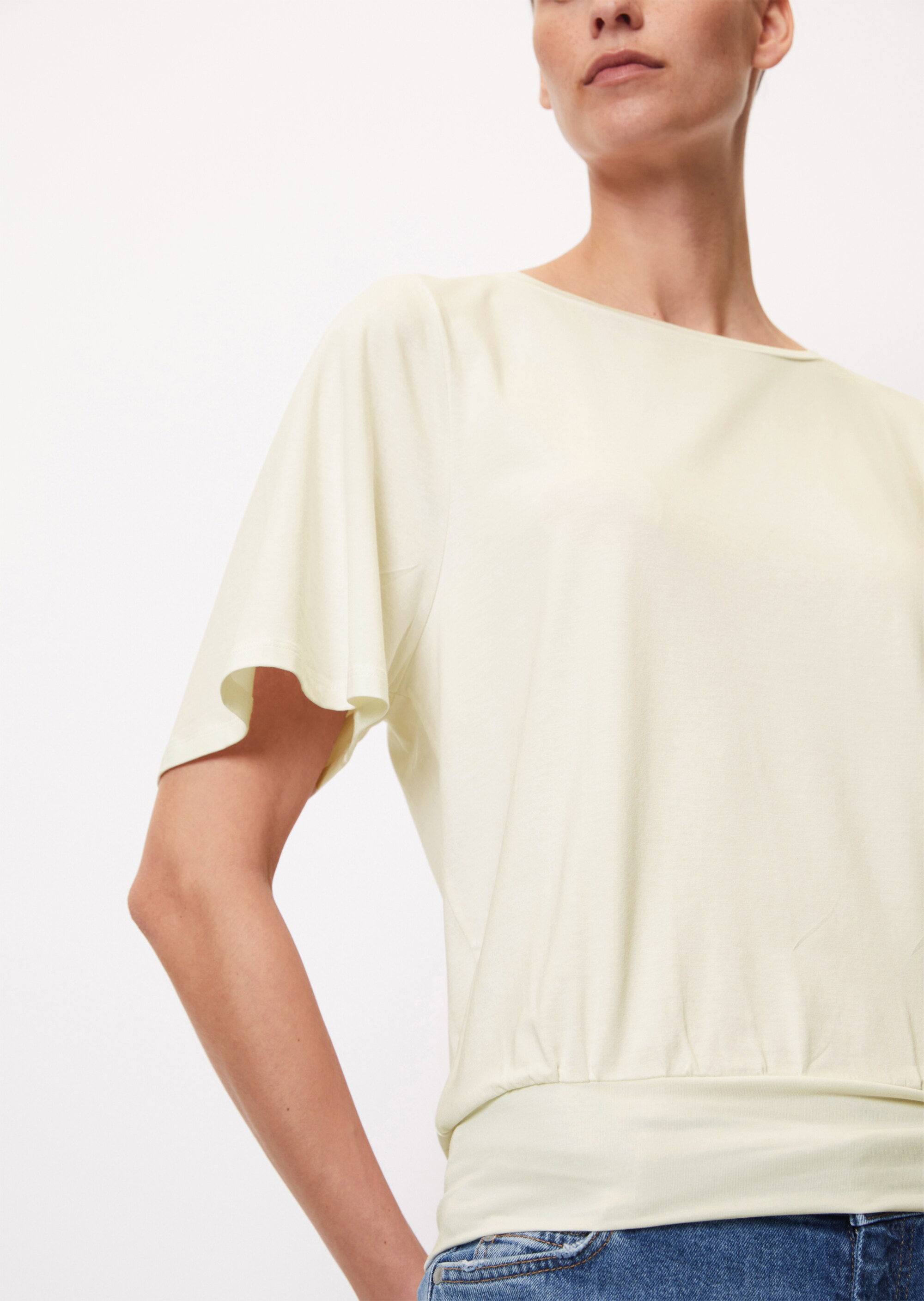 T-Shirt mit Bund-Abschluss regular mit TENCEL™ Modal