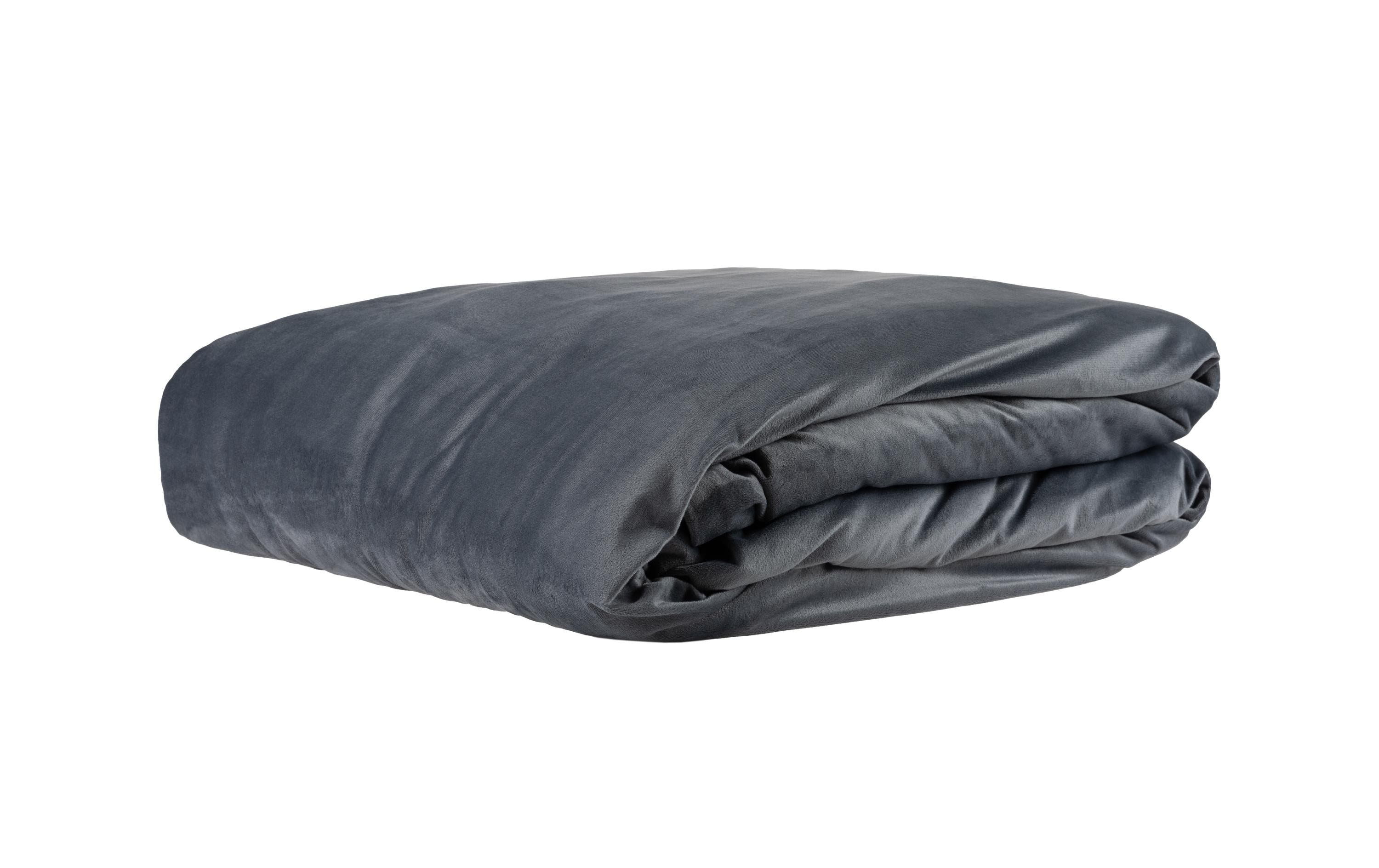 Gewichtsdecke 6.5 kg, 160 x 210 cm, GrauTherapiedecke mit Samtbezug für entspannte Nächte