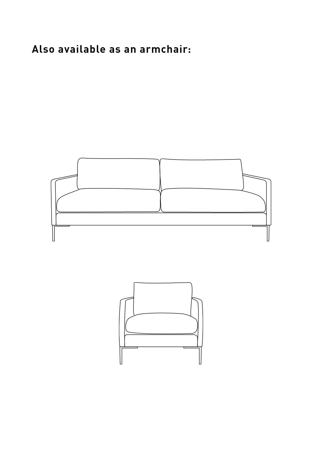 3 seter sofa hvit - 227x100x83 cm