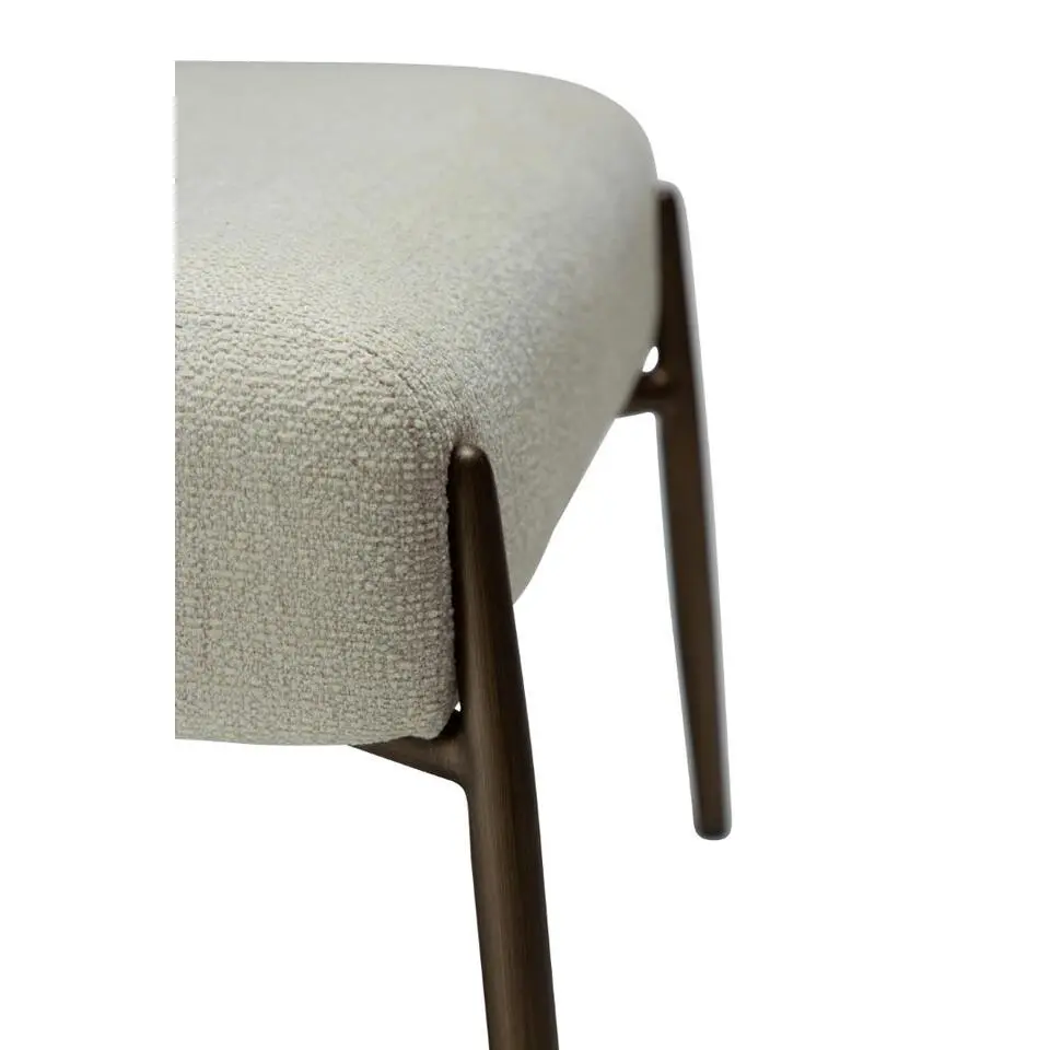 Hioshop Glam Dan-Form poef bouclé wit