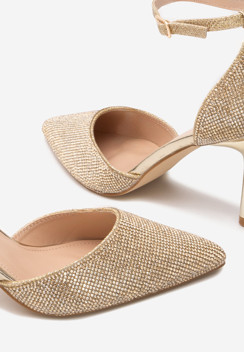 Chaussures élégantes à talon dorées Albera
