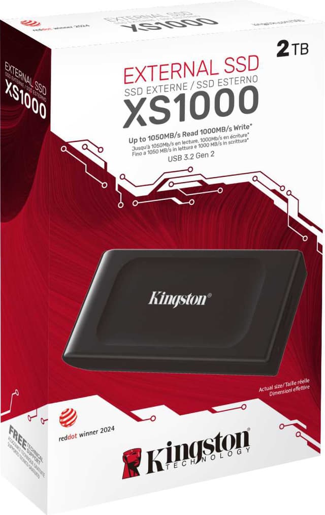 Kingston XS1000 bærbar SSD (2TB)