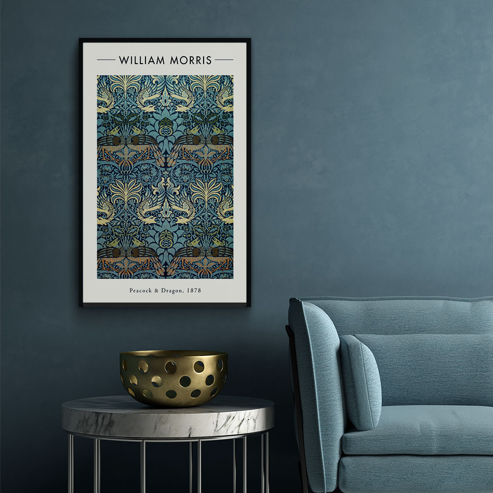Walljar plexiglas schilderij - William Morris - Peacock and Dragon Plexiglas schilderij - 50 x 70 cm