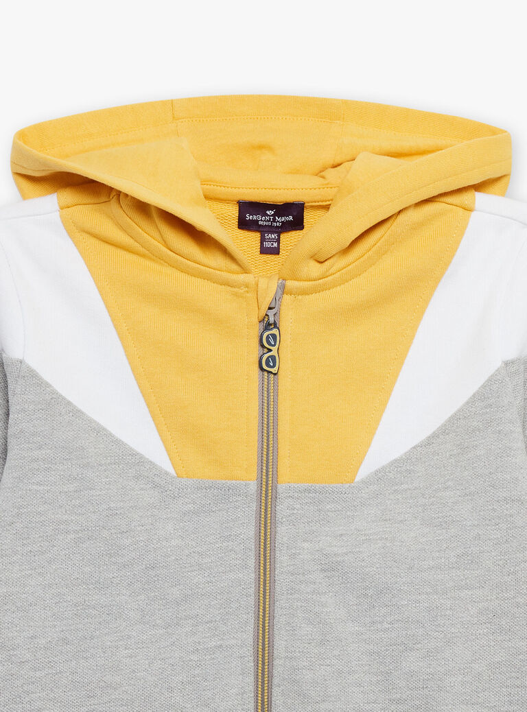 Sweat à capuche gris chiné