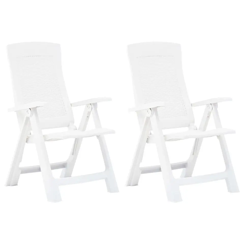 vidaXL - Tuinstoel - Wit - Kunststof - 2 stuks