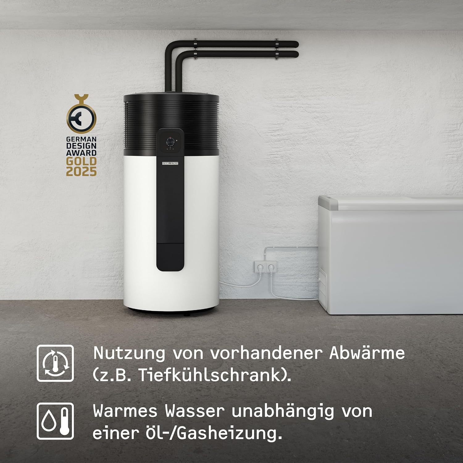 STIEBEL ELTRON Wärmepumpe Warmwasser WWK-I 200 Plus, mit Stecker 230V, 200 Liter, intuitive Bedienung, serienmäßige Schnittstelle für Photovoltaik-Anlagen, Energieklasse A++ (Profil L), 204479