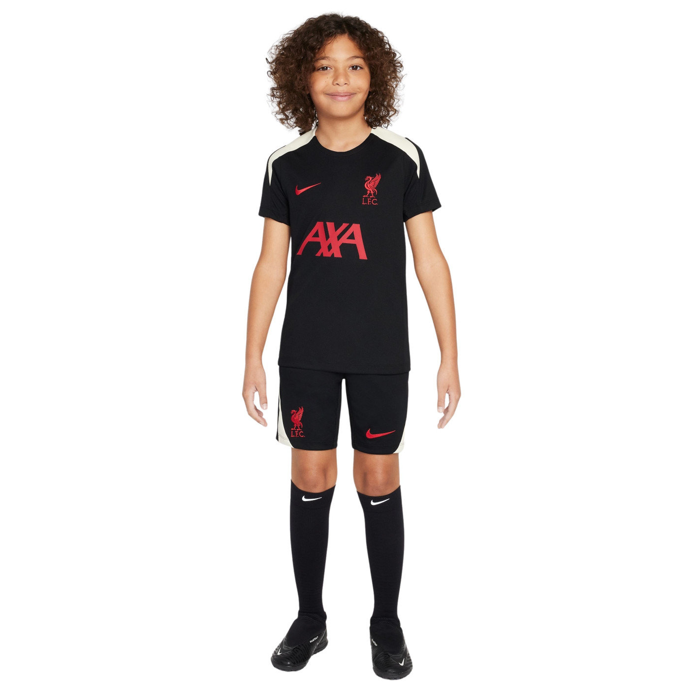 Nike Liverpool Strike Trainingsshirt 2024-2025 Kids Zwart Gebroken Wit Rood