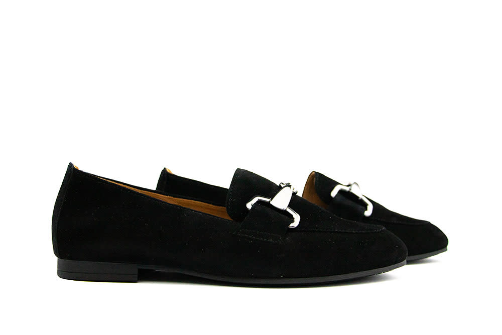 Gabor Loafer Bit Schwarz Altsilber Samtchevreau
