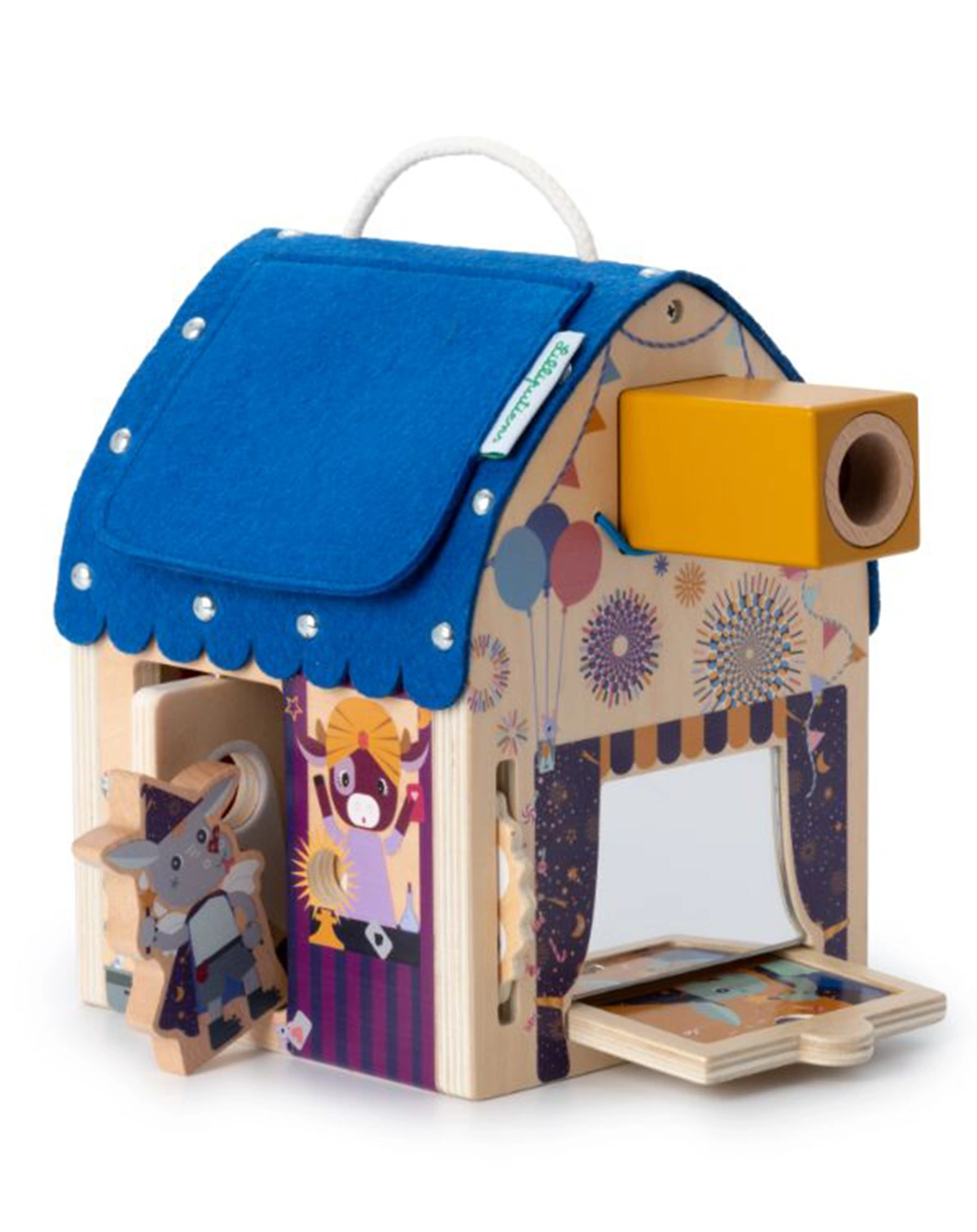 Holz-Aktivitätsspielzeug JOES HAUS (15x15x20)