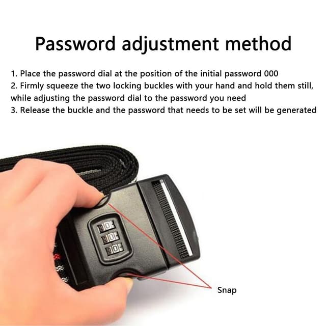 Tyverisikringsstrop til bagagekuffert Password Safe Lock