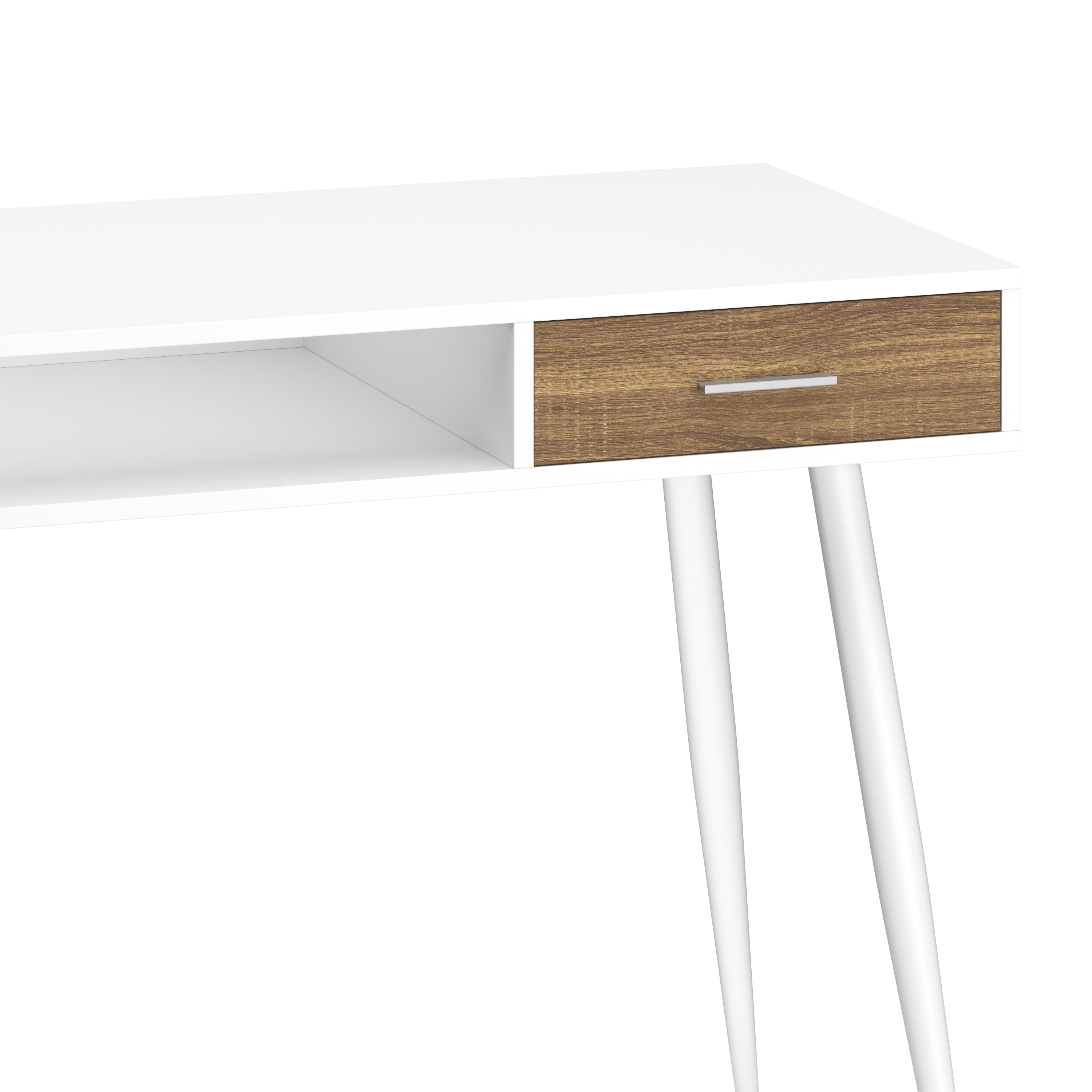 Schreibtisch MINERVA 110 x 50 cm weiss/braun